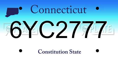 6YC2777 Connecticut License Plate