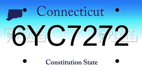6YC7272 Connecticut License Plate