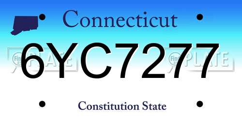 6YC7277 Connecticut License Plate
