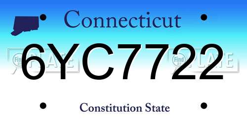 6YC7722 Connecticut License Plate
