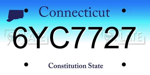 6YC7727 Connecticut License Plate