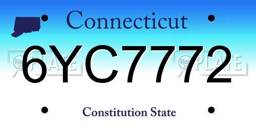 6YC7772 Connecticut License Plate