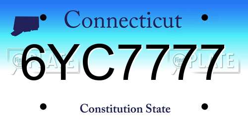 6YC7777 Connecticut License Plate