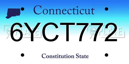 6YCT772 Connecticut License Plate