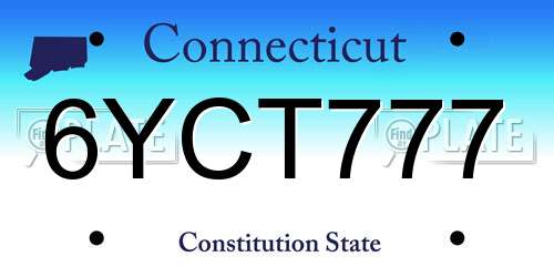 6YCT777 Connecticut License Plate