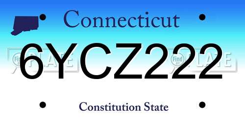 6YCZ222 Connecticut License Plate