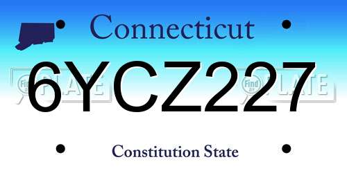 6YCZ227 Connecticut License Plate