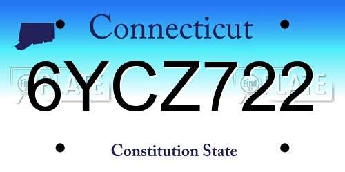 6YCZ722 Connecticut License Plate