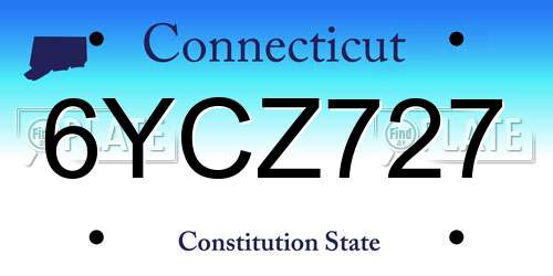 6YCZ727 Connecticut License Plate