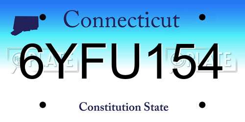 6YFU154 Connecticut License Plate