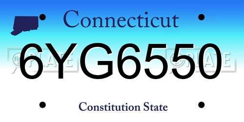 6YG6550 Connecticut License Plate