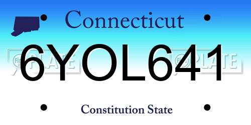 6YOL641 Connecticut License Plate