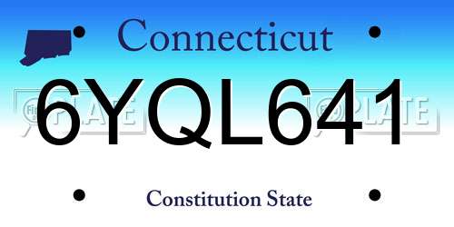 6YQL641 Connecticut License Plate