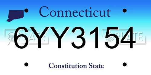 6YY3154 Connecticut License Plate