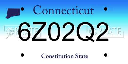 6Z02Q2 Connecticut License Plate