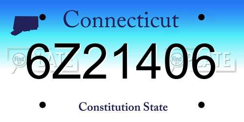 6Z21406 Connecticut License Plate