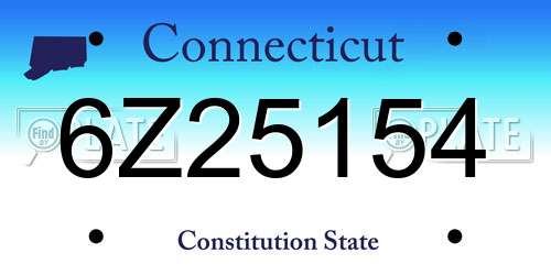 6Z25154 Connecticut License Plate