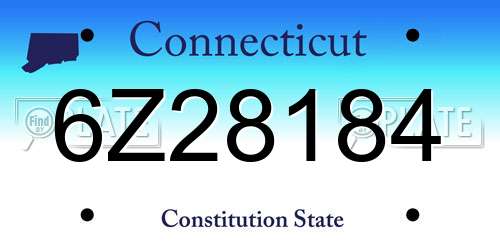 6Z28184 Connecticut License Plate