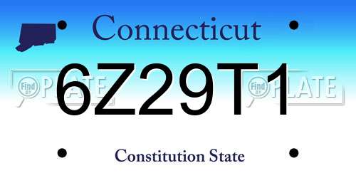 6Z29T1 Connecticut License Plate