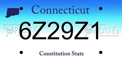 6Z29Z1 Connecticut License Plate