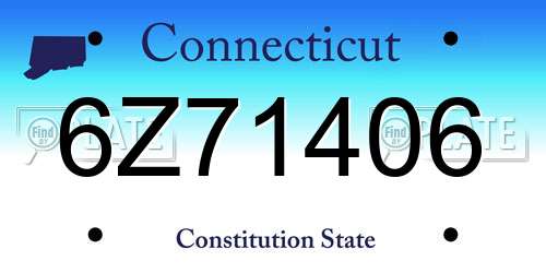 6Z71406 Connecticut License Plate