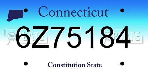 6Z75184 Connecticut License Plate