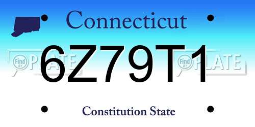 6Z79T1 Connecticut License Plate