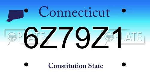 6Z79Z1 Connecticut License Plate