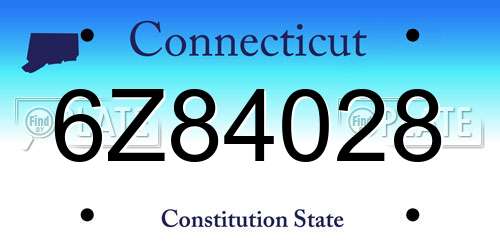 6Z84028 Connecticut License Plate