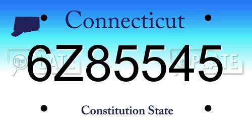 6Z85545 Connecticut License Plate