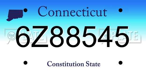 6Z88545 Connecticut License Plate