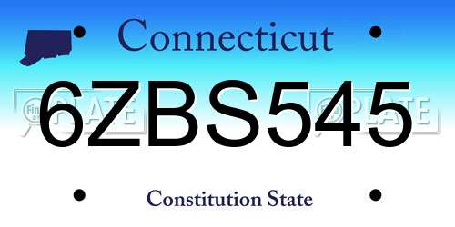 6ZBS545 Connecticut License Plate