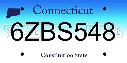6ZBS548 Connecticut License Plate
