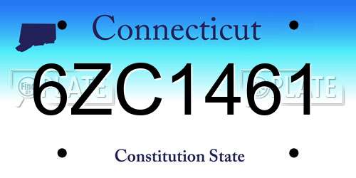 6ZC1461 Connecticut License Plate