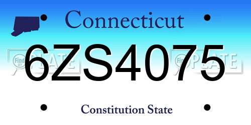6ZS4075 Connecticut License Plate