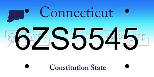 6ZS5545 Connecticut License Plate