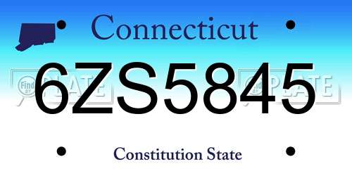 6ZS5845 Connecticut License Plate