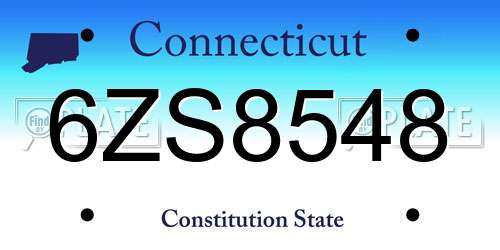 6ZS8548 Connecticut License Plate