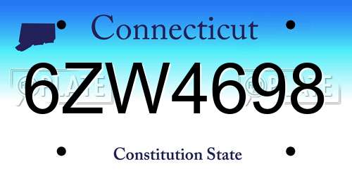 6ZW4698 Connecticut License Plate