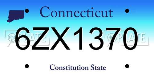 6ZX1370 Connecticut License Plate