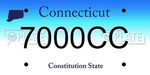 7000CC Connecticut License Plate