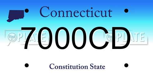 7000CD Connecticut License Plate