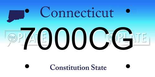7000CG Connecticut License Plate