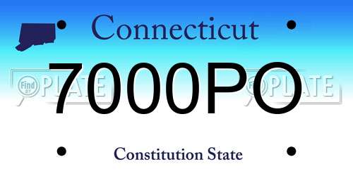 7000PO Connecticut License Plate