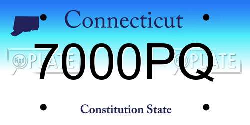 7000PQ Connecticut License Plate