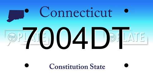 7004DT Connecticut License Plate