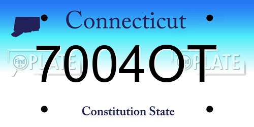 7004OT Connecticut License Plate