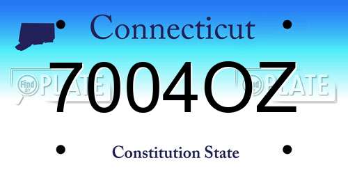 7004OZ Connecticut License Plate