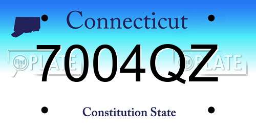 7004QZ Connecticut License Plate