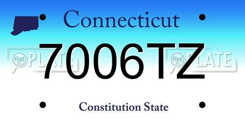 7006TZ Connecticut License Plate